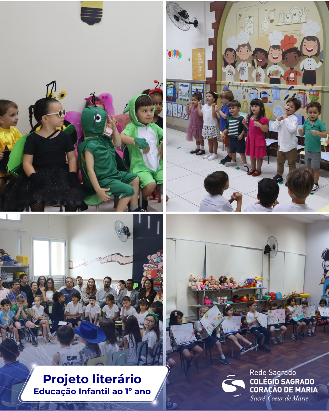 Apresentação de projeto literário emociona famílias da Ed. Infantil e 1º ano