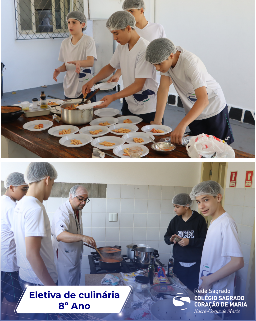 Estudantes apresentam pratos durante a eletiva de culinária